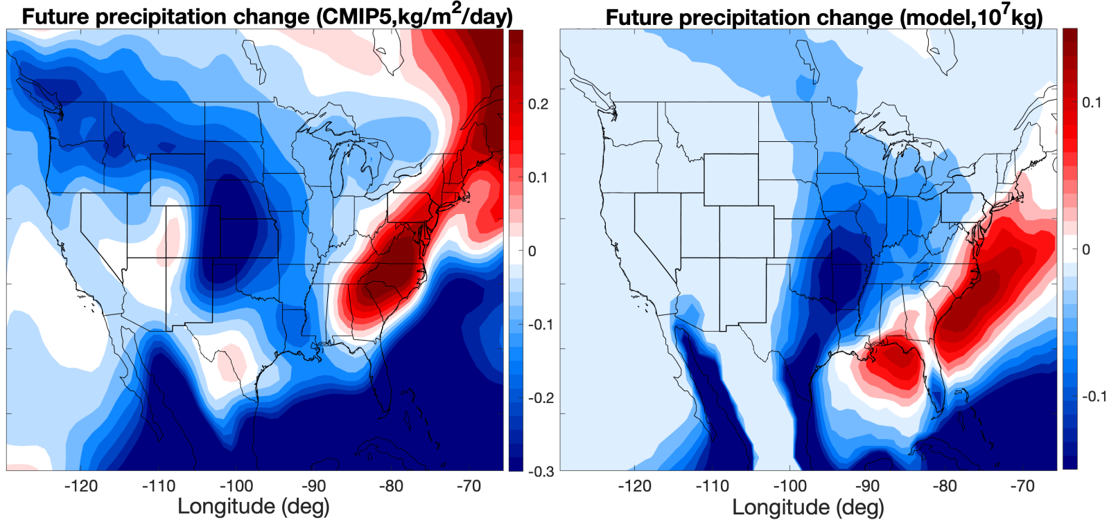Future precipitation map models.