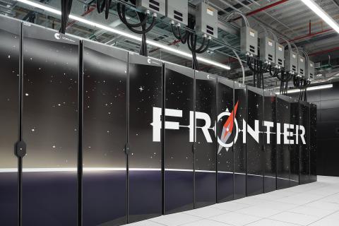 The Frontier supercomputer at the Department of Energy’s Oak Ridge National Laboratory (ORNL) Photo courtesy of ORNL. 