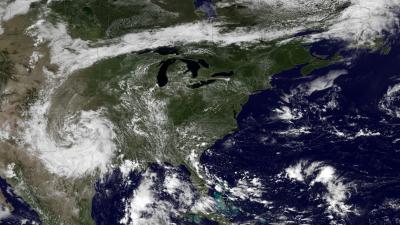 Satellite image of clouds above the United States