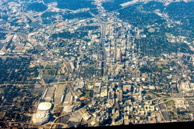 Aerial photograph of an urban area