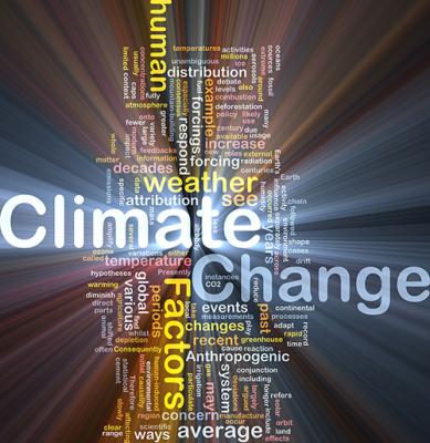 Wordcloud graphic featuring Climate Change as the central text.