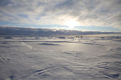 Clouds over the Arctic Ocean were one subject of data collection by scientists who took to the ice during the MOSAiC field campaign.