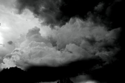 Black and white photo of clouds