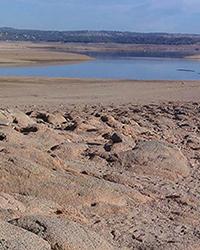 Folsom Lake, California in 2012 is a visible reminder of how dependent we are on available fresh water for so many uses, from crops, to energy production, to recreation and household use. Finding and gauging the water vulnerabilities and resilience of communities around the world is an important charge for science. Photo courtesy of the U.S. Geological Survey, Department of the Interior/USGS